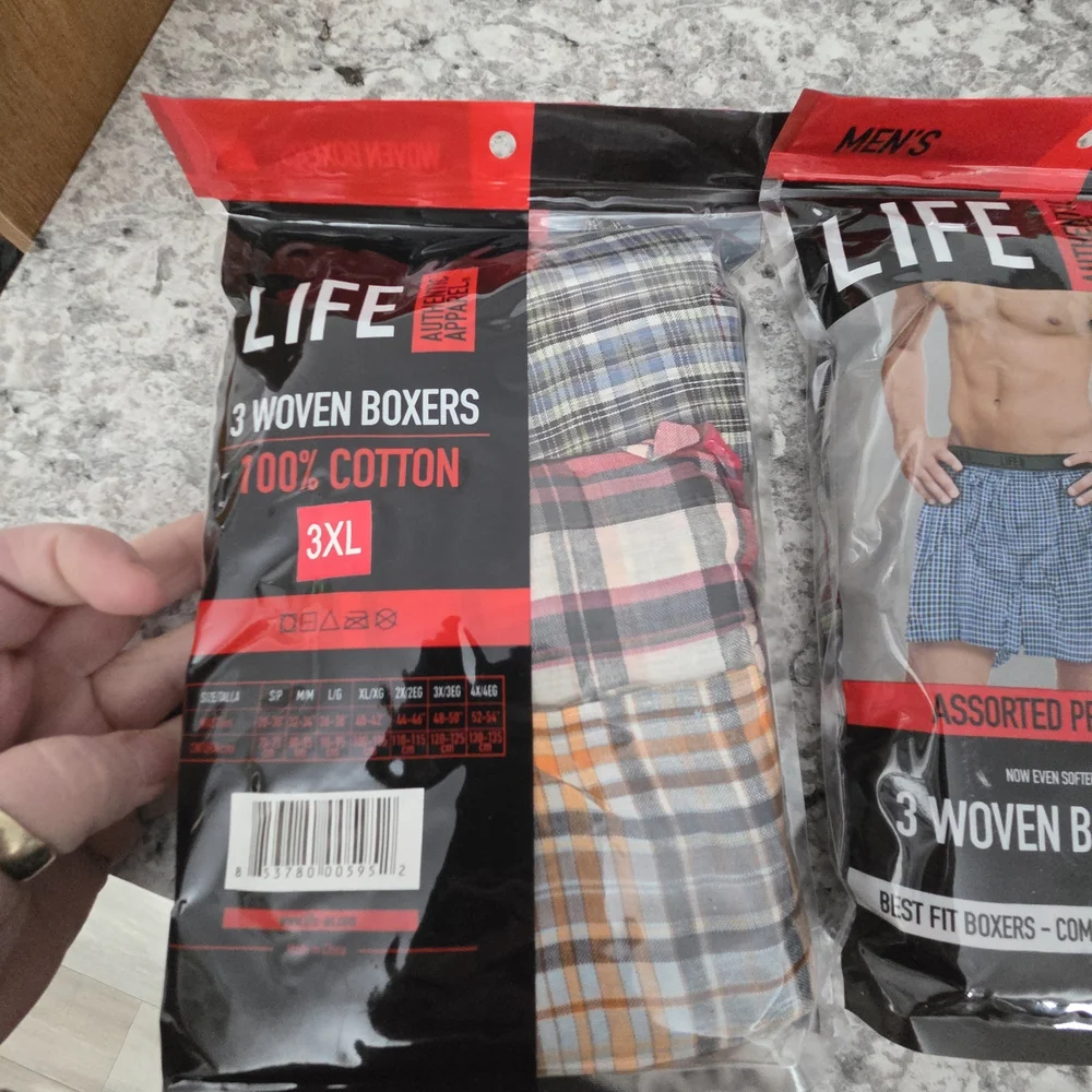 New Sealed 2 Packs Of Men's Assorted Woven Boxers 3pack. Sz 3x